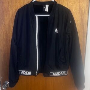 Adidas Black Zip-Up Jacket with Logo